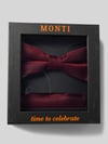 MONTI Fliege und Einstecktuch im Set aus reiner Seide Bordeaux