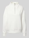 Fynch-Hatton Oversized Sweatshirt mit Troyer-Kragen Offwhite