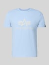 Alpha Industries T-Shirt mit Label-Detail Modell 'BASIC' Hellblau