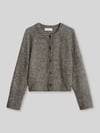 Marc O'Polo Strickjacke aus Alpaka Wolle mit Rollsaum Dunkelbraun