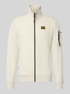 PME Legend Sweatjacke mit Stehkragen und Label-Patch Weiss