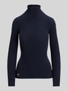 Lauren Ralph Lauren sweter z golfem o kroju slim fit z mieszanki bawełny i modalu Granatowy