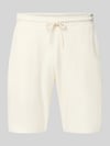 Christian Berg Men Sweatshorts aus Baumwolle mit Strukturmuster Offwhite