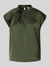 Neo Noir Top bluzkowy z satyny z detalem w postaci węzła model 'Fleur Drapy' Ciemnozielony