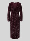 VILA Midikleid mit V-Ausschnitt Modell 'FAITH' Pflaume