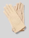 EEM Regular Fit Handschuhe mit Kunstfellbesatz Beige