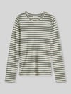 Marc O'Polo Langarmshirt mit Rollsaum-Akzent Aqua