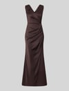 Rinascimento Abendkleid mit Raffungen Dunkelbraun