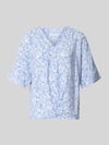 Christian Berg Woman Regular Fit Bluse mit V-Ausschnitt und 1/2-Arm Jeansblau
