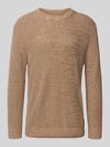 Tom Tailor Denim Relaxed Fit Strickpullover aus Baumwoll-Mix Sand