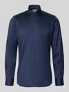 OLYMP Level 5 Koszula o kroju slim fit Biznes w jednolitym stylu z kołnierzykiem typu kent Granatowy