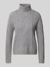 Christian Berg Woman Pullover van kasjmier met kabelpatroon Grafiet gemêleerd