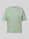 Jake*s Studio Woman T-shirt z haftowanym motywem i dekoltem w kształcie litery O Limonkowy