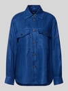 Weekend Max Mara Ausgestellte Hemdjacke aus reinem Leinen Modell 'POMPOSA' Bleu