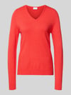 VILA Regular Fit Longsleeve aus Viskose in Strick-Optik Modell 'Viril' Rot