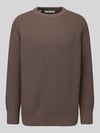 Selected Regular Fit Pullover aus reiner Baumwolle Modell 'BRAUN' Schoko