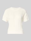 VERO MODA Krój relaxed fit koszulka z dzianiny z mieszanka bawełny model 'LUX LIGHT' Złamany biały