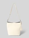 Seidenfelt Hobo Bag mit Logo-Prägung Modell 'LOHJA' Beige