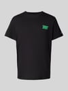 Tommy Jeans Regular Fit T-Shirt aus reiner Baumwolle mit Label-Schriftzug Black