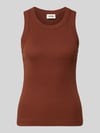 DRYKORN Top o kroju skinny fit z czystej bawełny Orzechowy