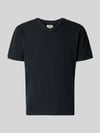 Superdry T-Shirt aus Baumwoll-Leinen-Mix mit V-Ausschnitt Black