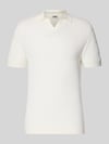 DRYKORN slim fit knitwear-poloshirt met structuurpatroon model 'BRAIAN' Offwhite