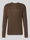 JACK & JONES Premium Gebreide pullover met ribboorden, model 'BLUSEAN' Olijfgroen