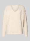 ONLY Regular Fit Pullover mit V-Ausschnitt Modell 'RICA LIFE' Ecru