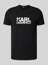 Karl Lagerfeld T-shirt z nadrukiem z logo Srebrny