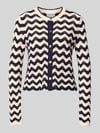 Christian Berg Woman Gebreid jack in all-over look met ronde hals Donkerblauw