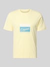 JACK & JONES t-shirt z nadrukiem z napisem model 'RHYERES' Jasnożółty