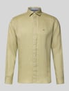 Fynch-Hatton Slim Fit Leinenhemd mit Haifischkragen Hellgruen