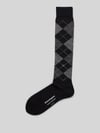 Burlington Kniekousen met argyleprint, model 'Marylbone' Zwart