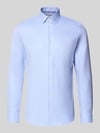 Jake*s Slim Fit Businesshemd mit Strukturoptik Hellblau
