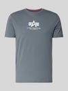 Alpha Industries T-shirt met logo en ronde hals Lichtblauw