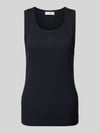 Marc O'Polo Nauwsluitende tanktop van katoenmix met logostitching Marineblauw