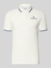 Sergio Tacchini Slim Fit Poloshirt mit Logo-Stitching Modell 'Reed' Offwhite