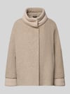 ICONS Cinzia Rocca Jacke aus Lanawolle-Mix mit Stehkragen und Eingrifftaschen Beige Melange