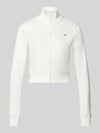 Tommy Jeans Regular Fit Sweatjacke aus Baumwoll-Mix Weiss