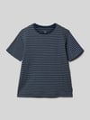 JACK & JONES T-shirt w optyce dzianiny, krój regular fit, model 'Edover' Granatowy