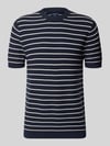 MCNEAL Strickshirt mit geripptem Rundhalsausschnitt Dunkelblau