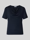MORE & MORE T-Shirt mit Wasserfall-Ausschnitt Marine