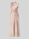 Rinascimento Cocktailkleid aus Satin mit Raffungen Taupe