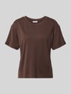 Jake*s Casual Regular Fit T-Shirt aus Modal-Mix Dunkelbraun