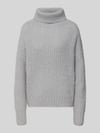 Fynch-Hatton Relaxed Fit Rollkragenpullover aus Alpaka-Mix in Strick-Optik Hellgrau Melange