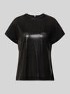 MOS MOSH T-shirt in leerlook, model 'Nicola' Zwart