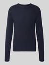 JACK & JONES Strickpullover mit Rundhalsausschnitt Modell 'PANNEL' Marine