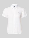 Polo Ralph Lauren regular fit linnen blouse van puur linnen Offwhite