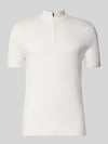 JOOP! COLLECTION Strickshirt aus Viskose-Mix mit Stehkragen Modell 'Vadin' Offwhite