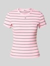Tommy Jeans Slim Fit T-Shirt aus Baumwoll-Mix Rosa